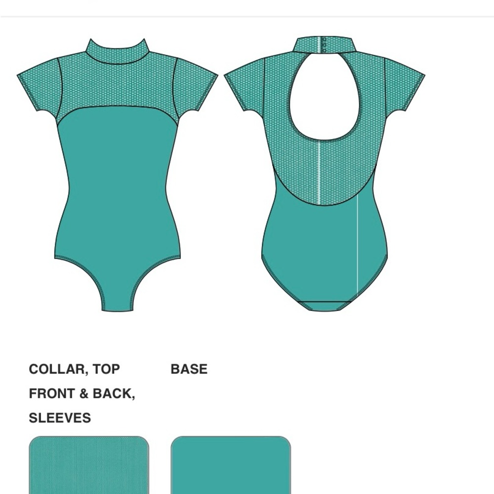 Eleve Dancewear Teal & Teal Mesh Elizabeth Leotard